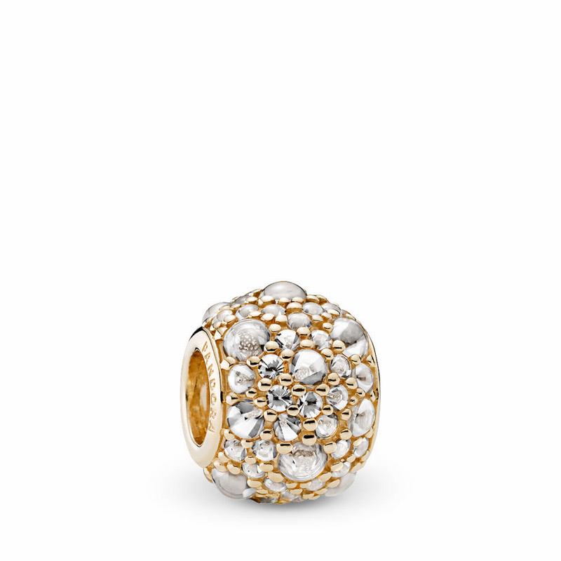 Pandora Shimmering Droplets Charm - Yellow Gold 14 K/Cubic Zirconia - Canada | LQ3973ZI